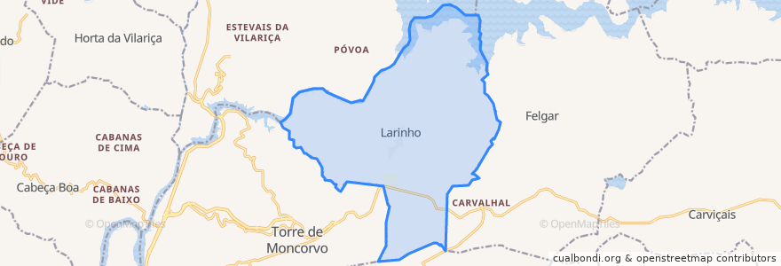 Mapa de ubicacion de Larinho.