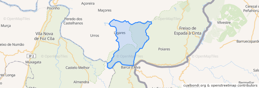 Mapa de ubicacion de Ligares.