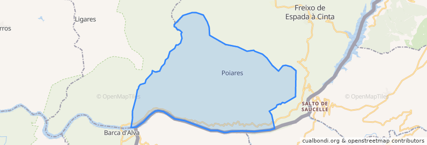 Mapa de ubicacion de Poiares.