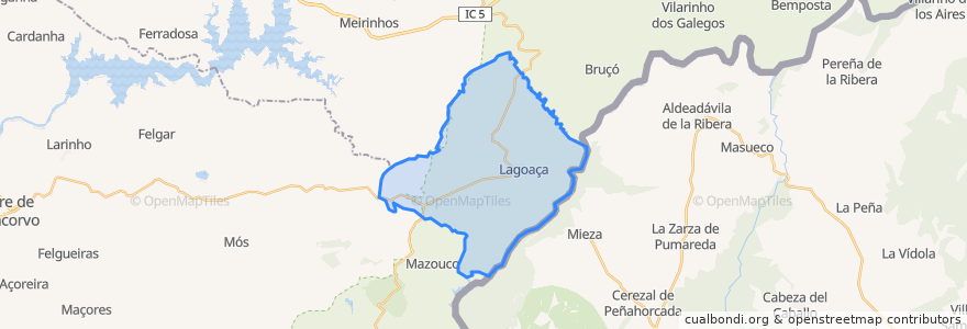 Mapa de ubicacion de Lagoaça e Fornos.