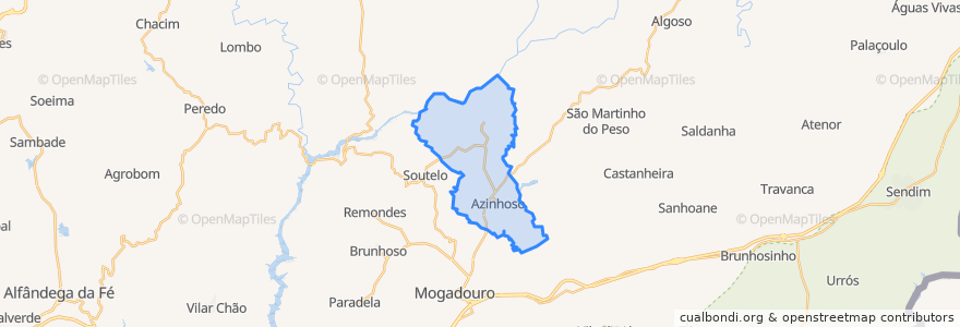 Mapa de ubicacion de Azinhoso.