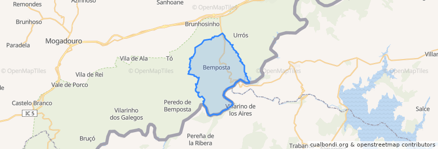 Mapa de ubicacion de Bemposta.