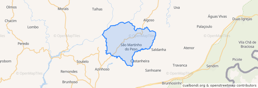 Mapa de ubicacion de São Martinho do Peso.