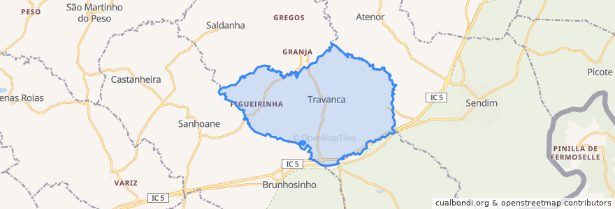 Mapa de ubicacion de Travanca.