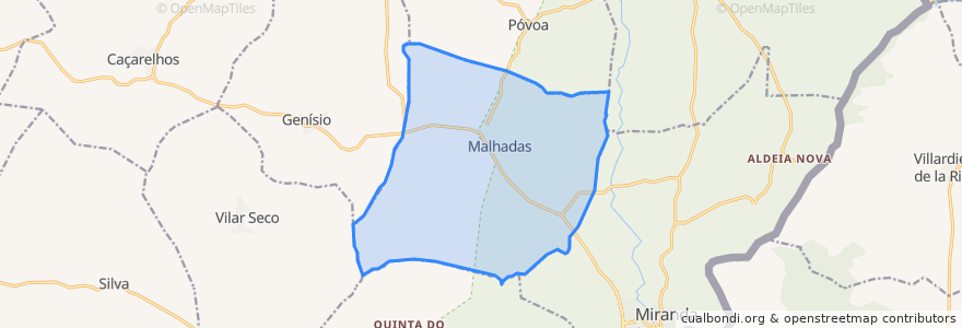 Mapa de ubicacion de Malhadas.