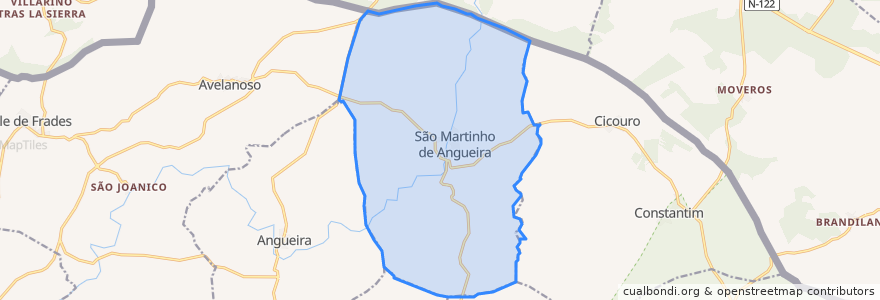 Mapa de ubicacion de São Martinho de Angueira.