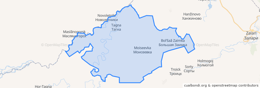 Mapa de ubicacion de Моисеевское сельское поселение.