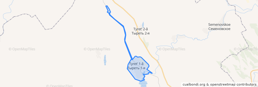 Mapa de ubicacion de Тыретское городское поселение.