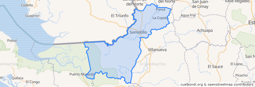 Mapa de ubicacion de Somotillo.