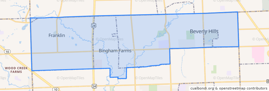 Mapa de ubicacion de Southfield Township.