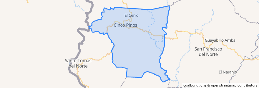 Mapa de ubicacion de Cinco Pinos.