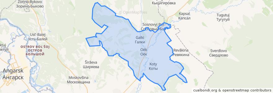 Mapa de ubicacion de Оёкское сельское поселение.