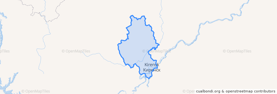 Mapa de ubicacion de Киренское городское поселение.