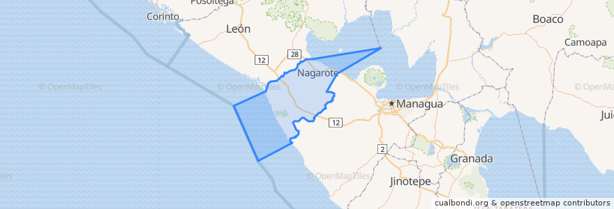 Mapa de ubicacion de Nagarote.