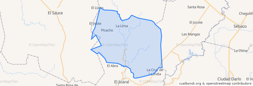 Mapa de ubicacion de Santa Rosa del Peñón.