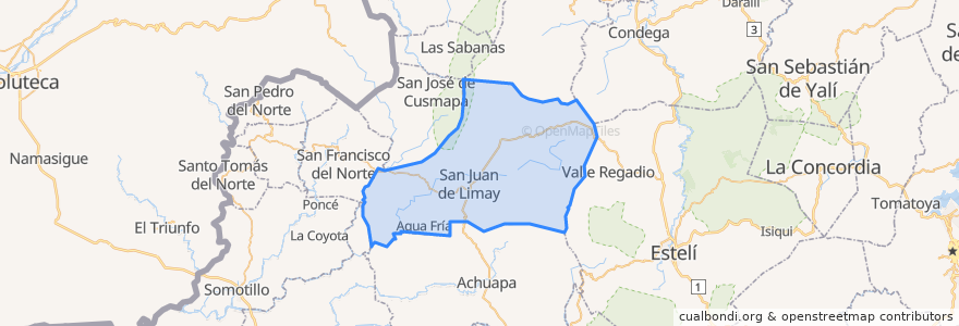 Mapa de ubicacion de San Juan de Limay.