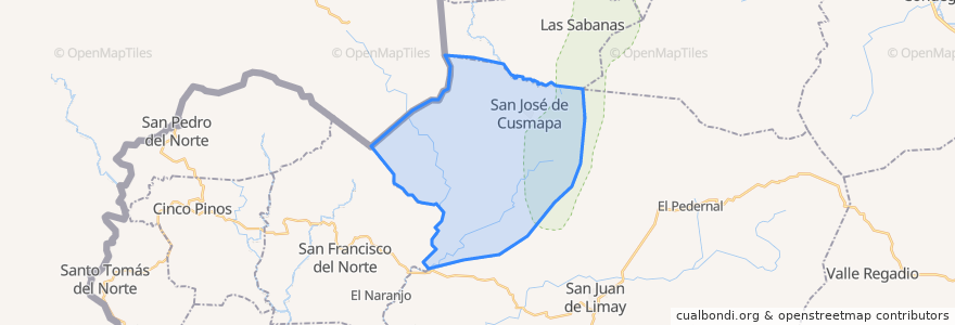 Mapa de ubicacion de San José de Cusmapa.