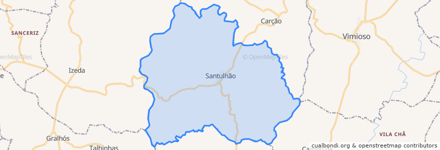 Mapa de ubicacion de Santulhão.