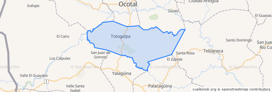 Mapa de ubicacion de Totogalpa.