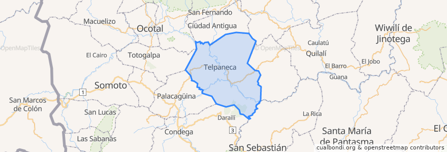 Mapa de ubicacion de Telpaneca.