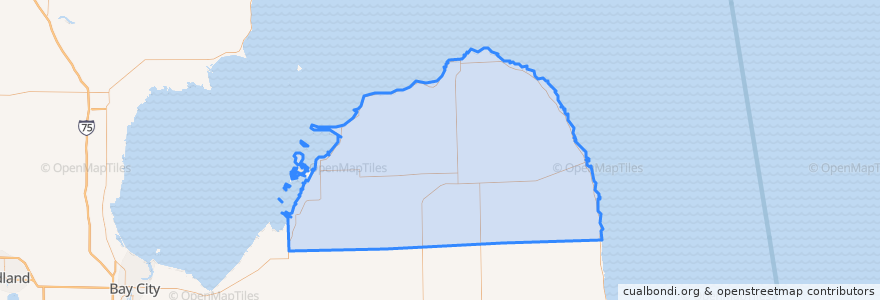 Mapa de ubicacion de Huron County.