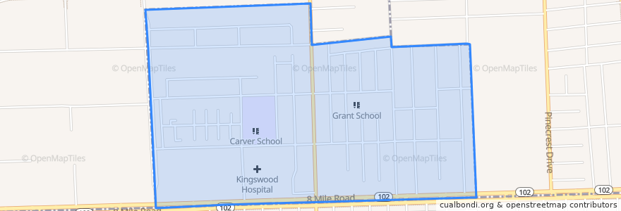 Mapa de ubicacion de Royal Oak Charter Township.