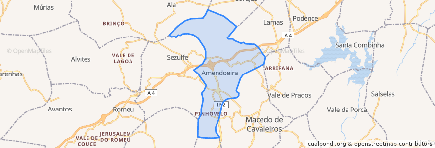 Mapa de ubicacion de Amendoeira.