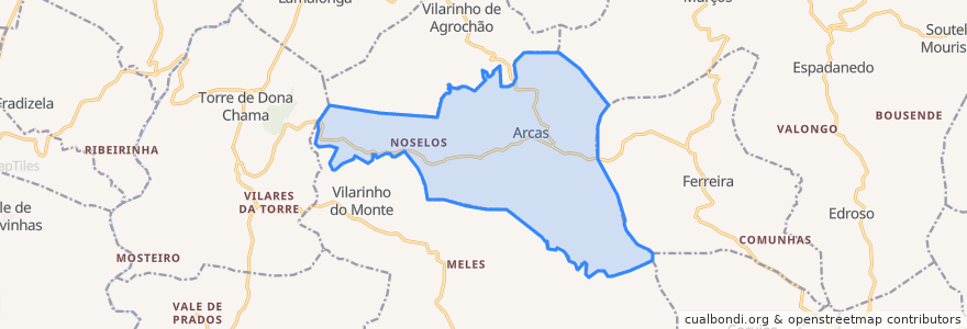 Mapa de ubicacion de Arcas.