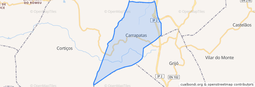 Mapa de ubicacion de Carrapatas.