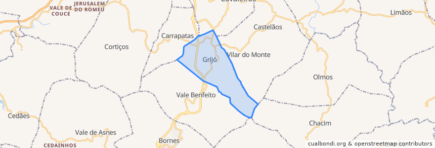 Mapa de ubicacion de Grijó.