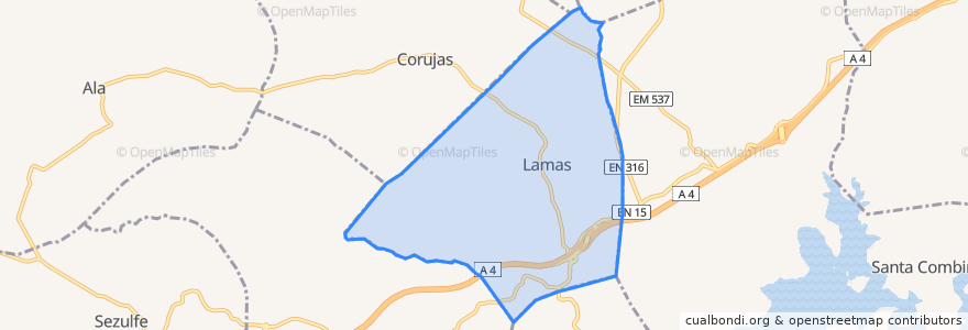 Mapa de ubicacion de Lamas.