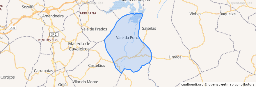 Mapa de ubicacion de Vale da Porca.