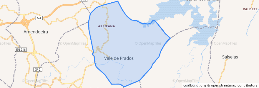 Mapa de ubicacion de Vale de Prados.