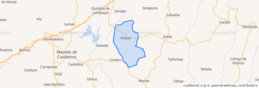 Mapa de ubicacion de Vinhas.