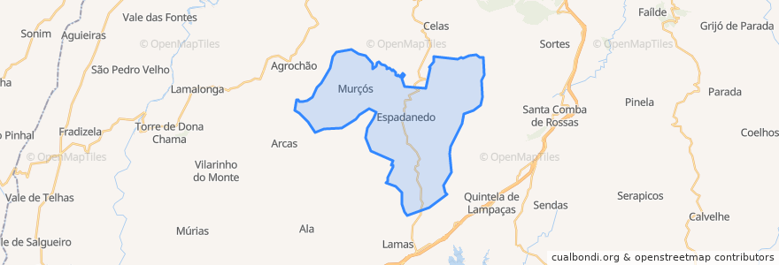 Mapa de ubicacion de Espadanedo, Edroso, Murçós e Soutelo Mourisco.