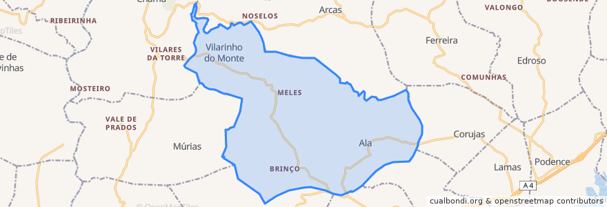 Mapa de ubicacion de Ala e Vilarinho do Monte.