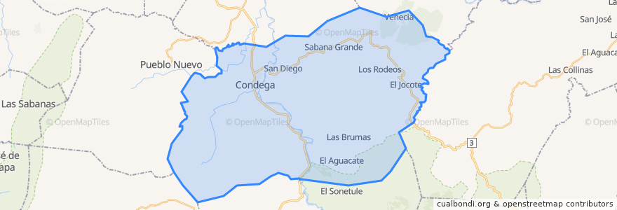 Mapa de ubicacion de Condega.