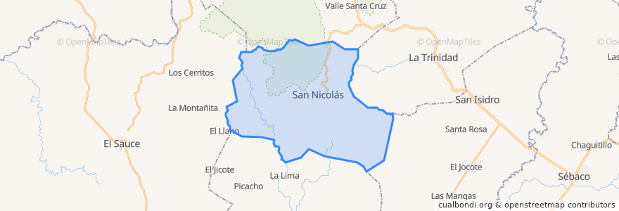 Mapa de ubicacion de San Nicolás.