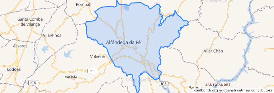 Mapa de ubicacion de Alfândega da Fé.
