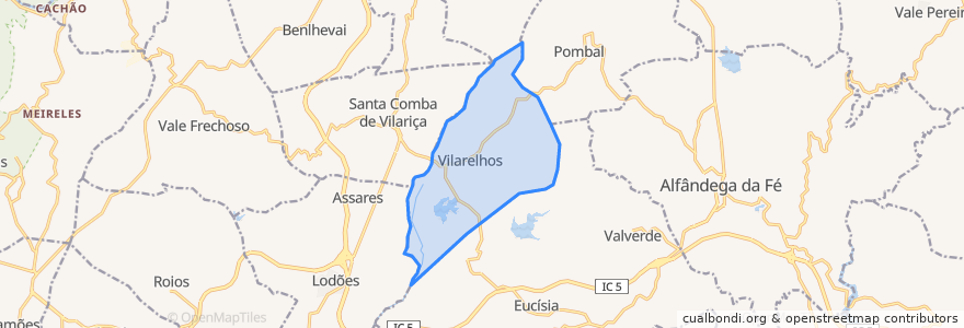 Mapa de ubicacion de Vilarelhos.