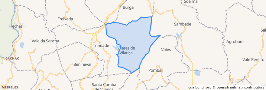 Mapa de ubicacion de Vilares da Vilariça.