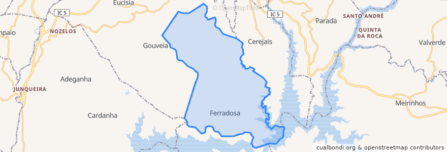 Mapa de ubicacion de Ferradosa e Sendim da Serra.