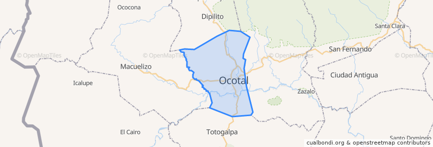 Mapa de ubicacion de Ocotal.