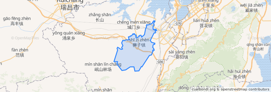 Mapa de ubicacion de 狮子街道.