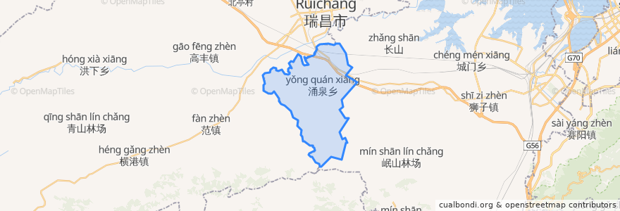 Mapa de ubicacion de 涌泉乡.