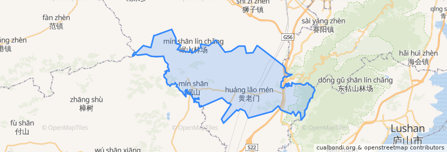 Mapa de ubicacion de 岷山乡.