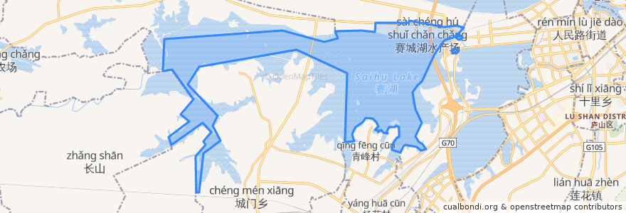 Mapa de ubicacion de 赛城湖水产场.