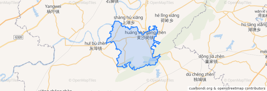 Mapa de ubicacion de 黄沙岗镇.