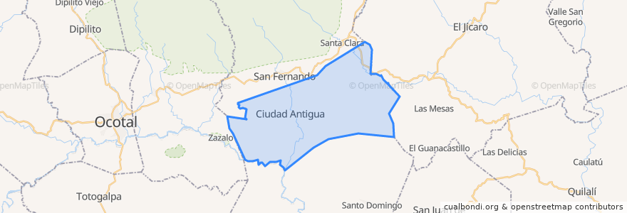 Mapa de ubicacion de Ciudad Antigua.