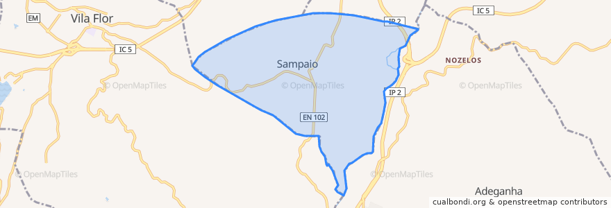 Mapa de ubicacion de Sampaio.